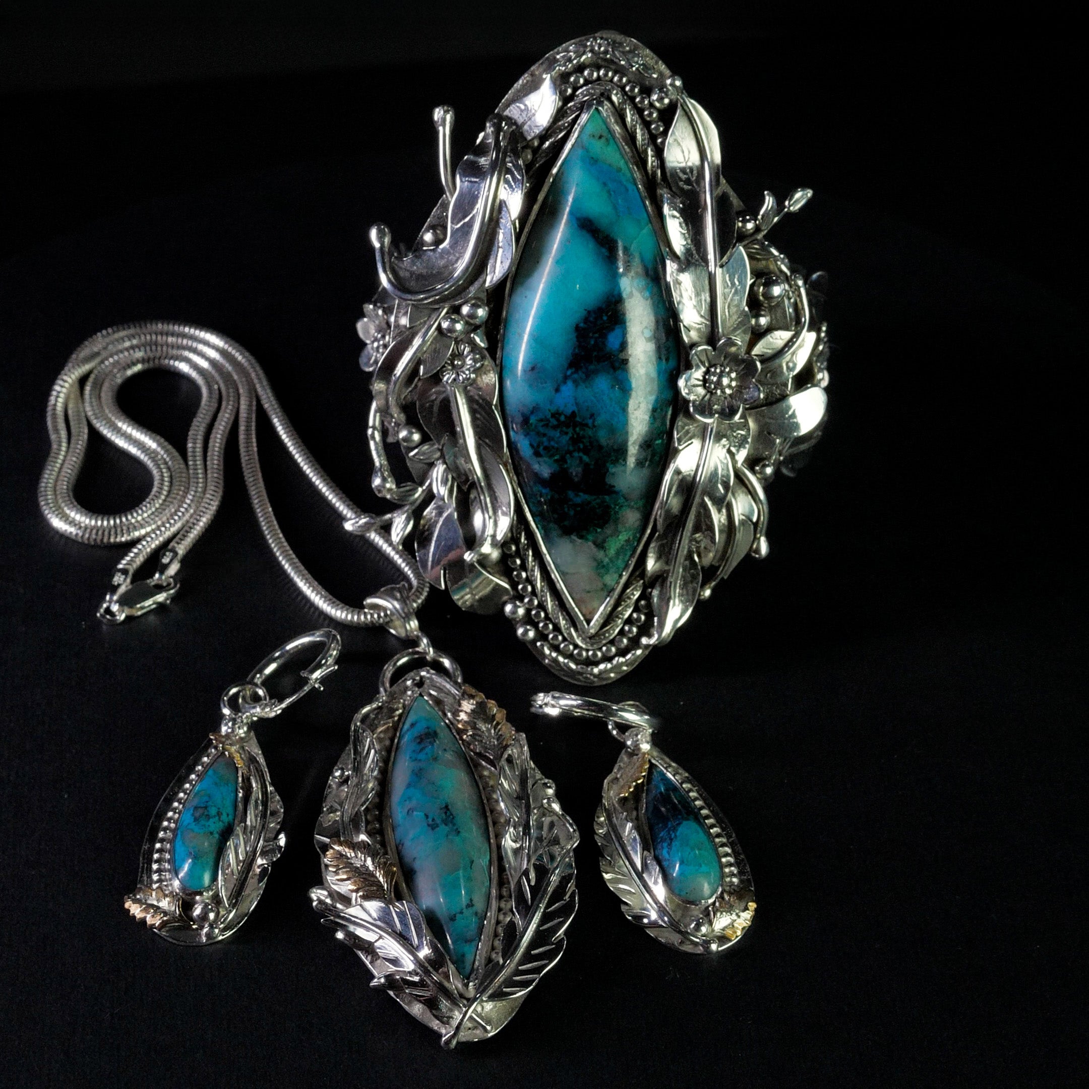 Canyonite Sky 214g Cuff, Necklace & Earring Set