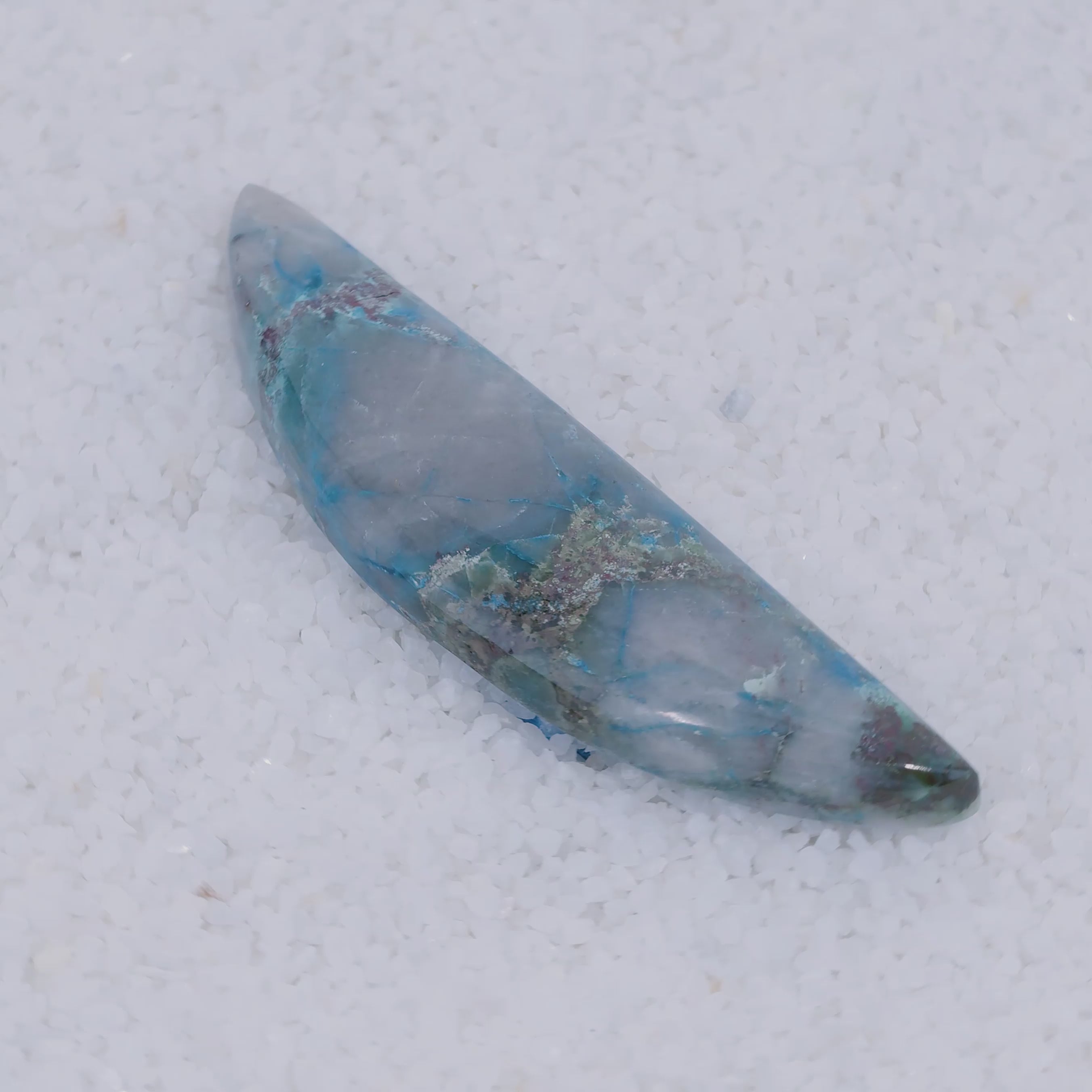 Uniquely shaped rectangular Canyonite cabochon
