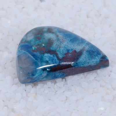 Blue and purple marbled stone on a white background